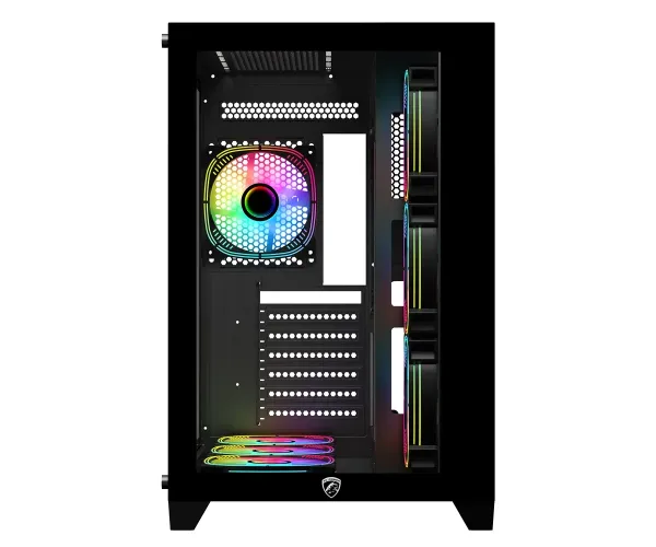 PC Power ICEBERG V2 black WITH 650W PSU AND 7 FANS Gaming case