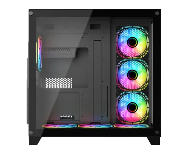 PC Power ICEBERG V2 black WITH 650W PSU AND 7 FANS Gaming case