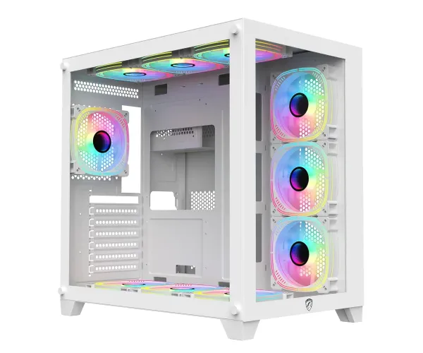 PC Power ICEBERG V2 White With 650W PSU AND 10 FANS Gaming Case