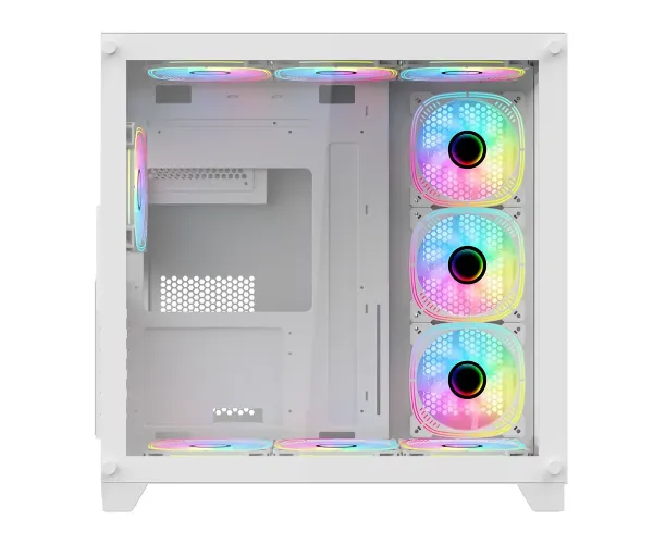 PC Power ICEBERG V2 White With 650W PSU AND 10 FANS Gaming Case