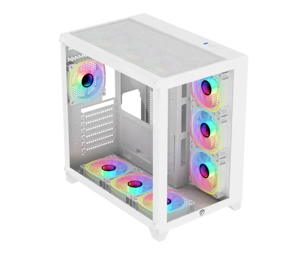 PC Power ICEBERG V2 White With 650W PSU AND 10 FANS Gaming Case