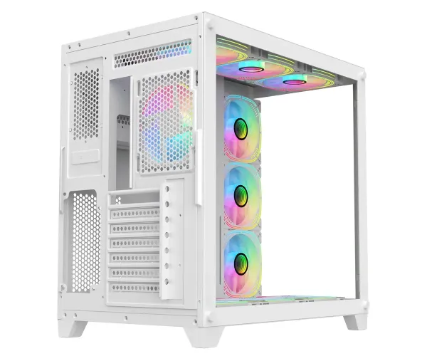 PC Power ICEBERG V2 White With 650W PSU AND 10 FANS Gaming Case