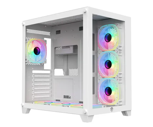 PC Power ICEBERG V2 White With 650W PSU AND 7 FANS Gaming Case