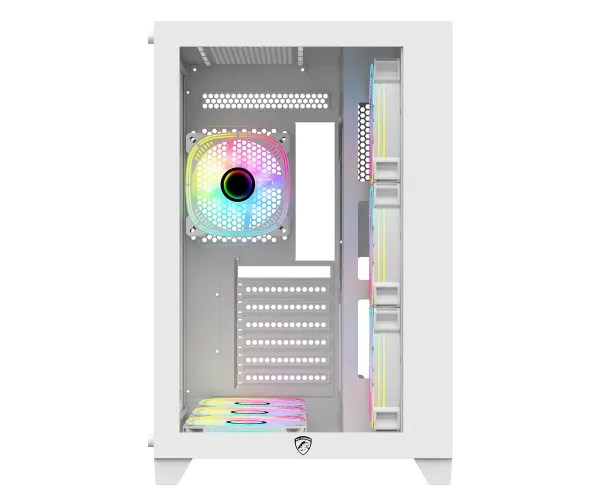 PC Power ICEBERG V2 White With 650W PSU AND 7 FANS Gaming Case