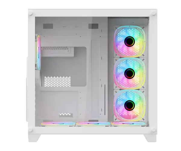 PC Power ICEBERG V2 White With 650W PSU AND 7 FANS Gaming Case