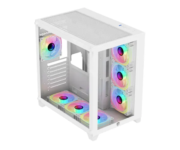 PC Power ICEBERG V2 White With 650W PSU AND 7 FANS Gaming Case