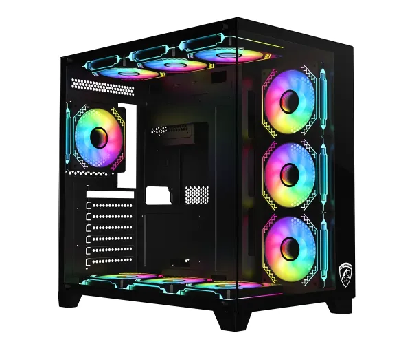 PC Power ICEBERG V3 Black With 650W PSU AND 10 FANS Gaming Casing