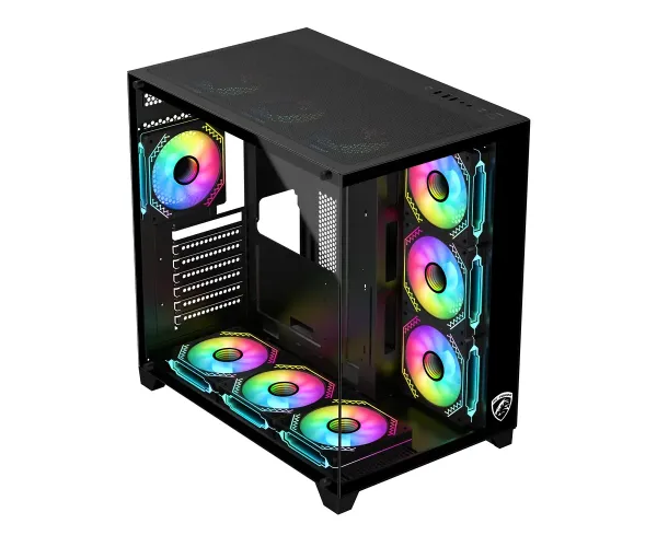 PC Power ICEBERG V3 Black With 650W PSU AND 10 FANS Gaming Casing