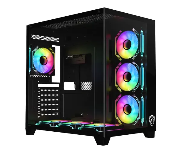 PC Power ICEBERG V3 Black With 650W PSU AND 7 FANS Gaming Casing