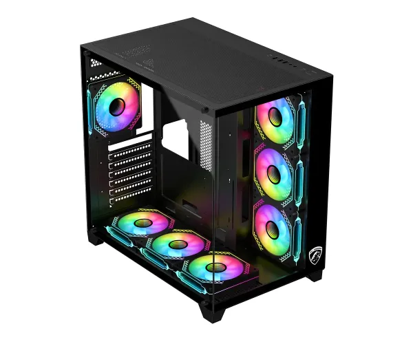 PC Power ICEBERG V3 Black With 650W PSU AND 7 FANS Gaming Casing