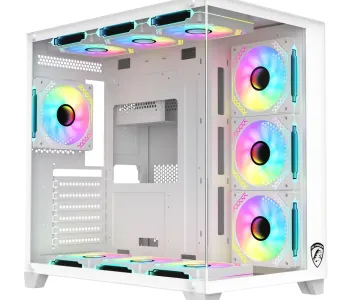 PC Power ICEBERG V3 White With 650W PSU AND 10 FANS Gaming Casing