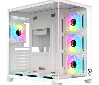 PC Power ICEBERG V3 White With 650W PSU AND 7 FANS Gaming Casing