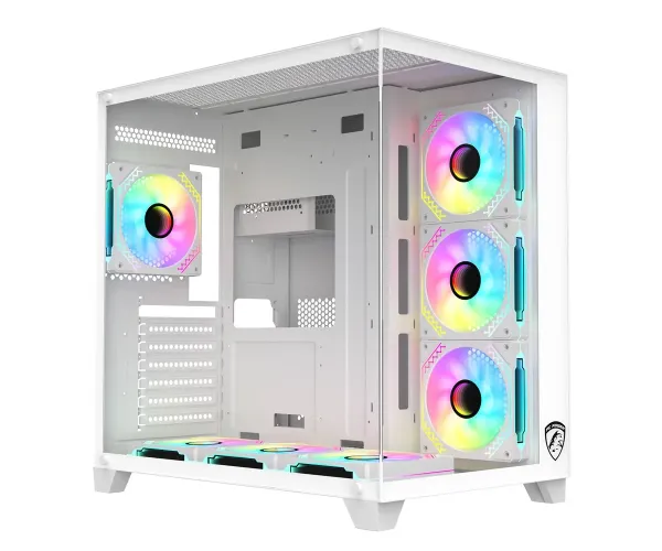 PC Power ICEBERG V3 White With 650W PSU AND 7 FANS Gaming Casing