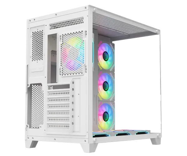 PC Power ICEBERG V3 White With 650W PSU AND 7 FANS Gaming Casing