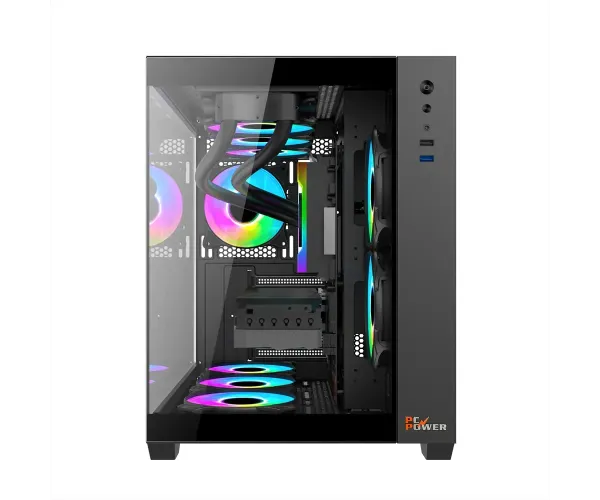 PC POWER ICELAND BK Casing With 6 FANS and 650W PSU  