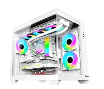 PC POWER ICELAND WH Casing With 6 FANS and 650W PSU  