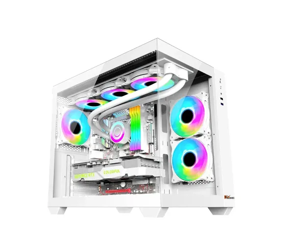 PC POWER ICELAND WH Casing With 6 FANS and 650W PSU  