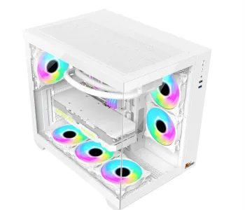 PC POWER ICELAND WH Casing With 6 FANS and 650W PSU  