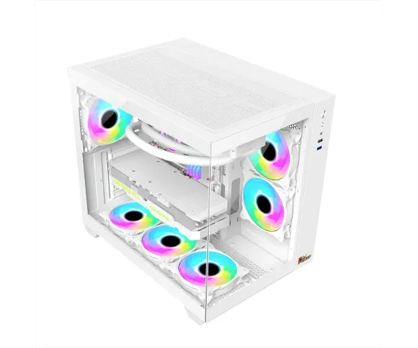 PC POWER ICELAND WH Casing With 6 FANS and 650W PSU  