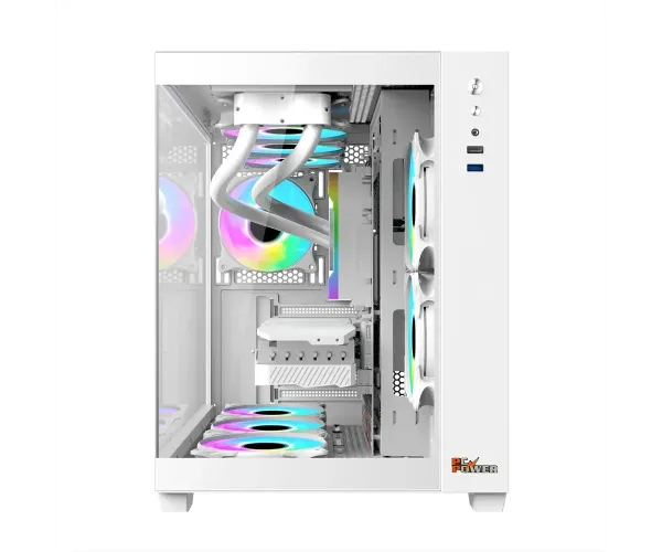 PC POWER ICELAND WH Casing With 6 FANS and 650W PSU  