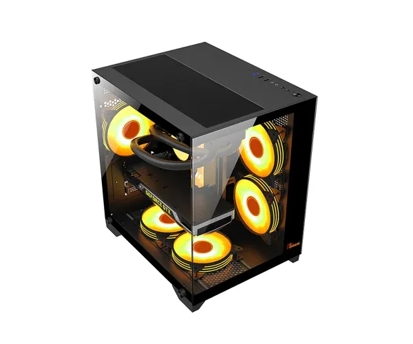 PC POWER OCEAN VIEW BK M-ATX CASING WITH 3 ARGB FAN and 350W PSU