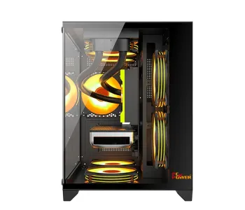 PC POWER OCEAN VIEW BK M-ATX CASING WITH 3 ARGB FAN and 350W PSU
