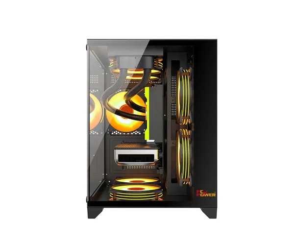 PC POWER OCEAN VIEW BK M-ATX CASING WITH 3 ARGB FAN and 350W PSU