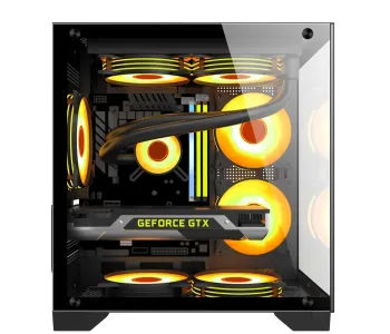 PC POWER OCEAN VIEW BK M-ATX GAMING CASING WITH 5 ARGB FAN 