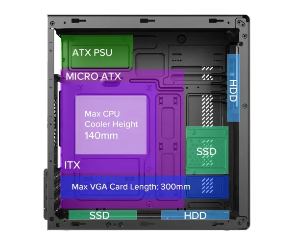 Pc Power PC401 mini ATX Desktop Casing with Power Supply