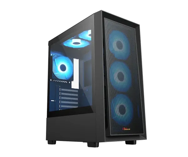 PC Power PP-GS2404V3 Mesh BK Crystal Mesh V3 Desktop Gaming Casing