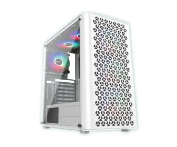 PC Power PP-GS2407 WH Trinity Mesh Desktop Gaming Casing