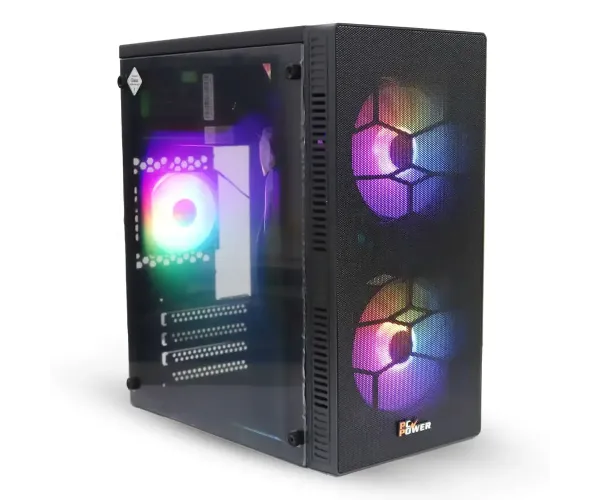 PC Power PP-X2601 BK Micro ATX Spider Web Mesh Computer Case