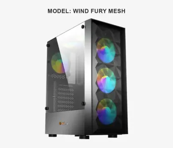PC Power PP-GS2402 BK Wind Fury Mesh Desktop Gaming Casing