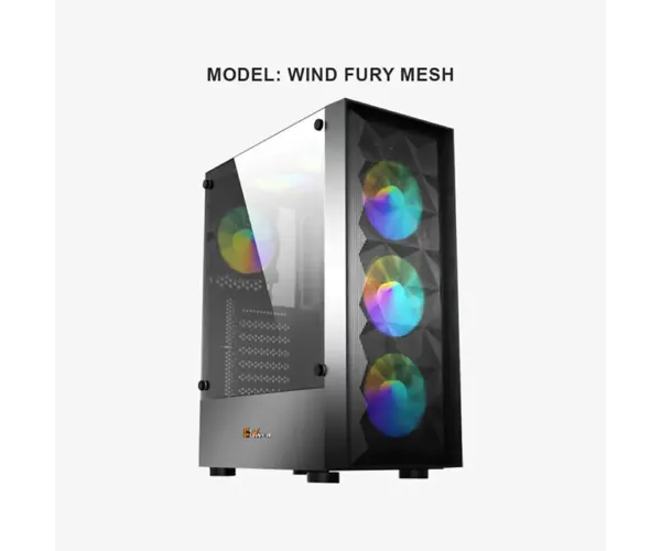 PC Power PP-GS2402 BK Wind Fury Mesh Desktop Gaming Casing