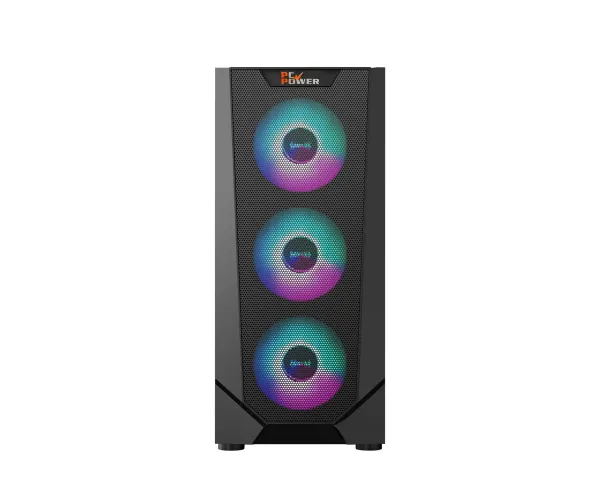 PC POWER PANZER Mesh Black ATX Gaming Casing With 4 X ARGB Fan 