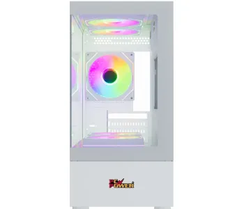 PC POWER SKYVIEW V2 WH Casing With 3 FANS and 550W PSU  