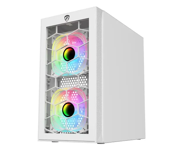 PC Power Spider Web Crystal Mini WH With 230W PSU & 3 FANS Gaming Case