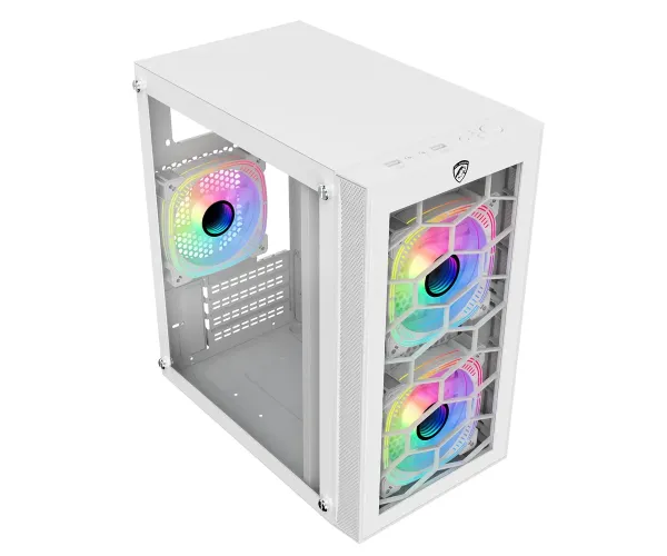 PC Power Spider Web Crystal Mini WH With 230W PSU & 3 FANS Gaming Case