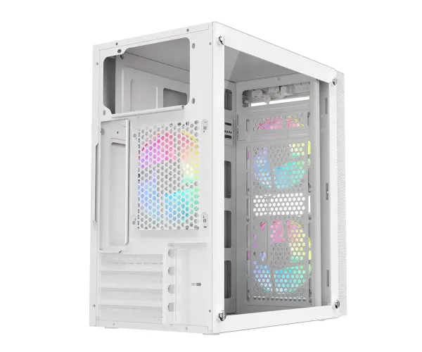 PC Power Spider Web Crystal Mini WH With 230W PSU & 3 FANS Gaming Case
