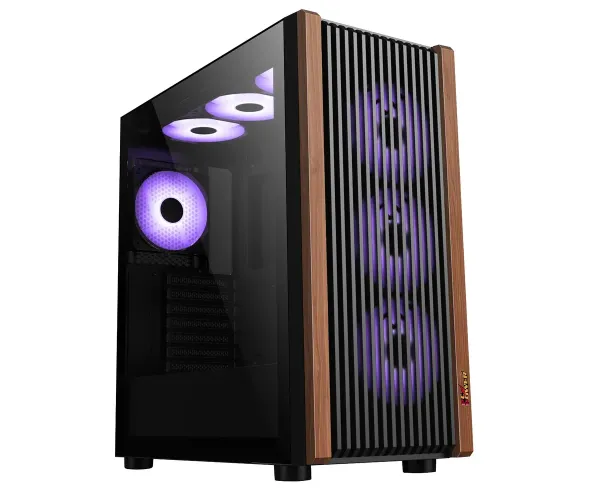 PC POWER WOOD MESH BK Casing With 4 FANS 