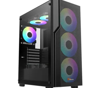 PC POWER ZERO MESH BK Casing With 4 FANS and 550W PSU  