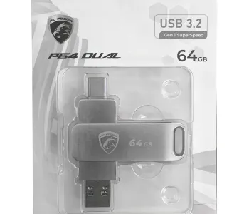 PC POWER P64 64GB USB 3.2 Gen1 Type-C DUAL FLASH DRIVE