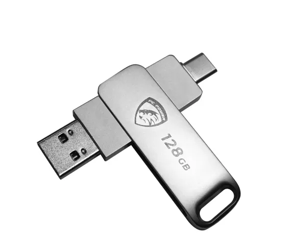 PC POWER P128 128GB USB 3.2 Gen1 Type-C DUAL FLASH DRIVE
