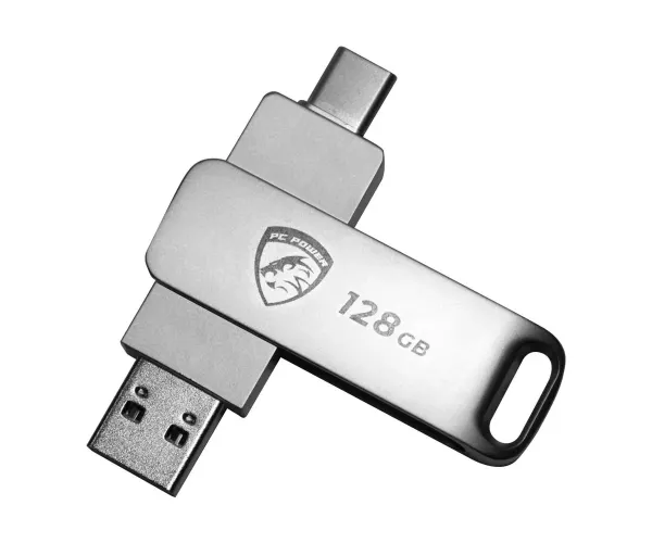 PC POWER P128 128GB USB 3.2 Gen1 Type-C DUAL FLASH DRIVE