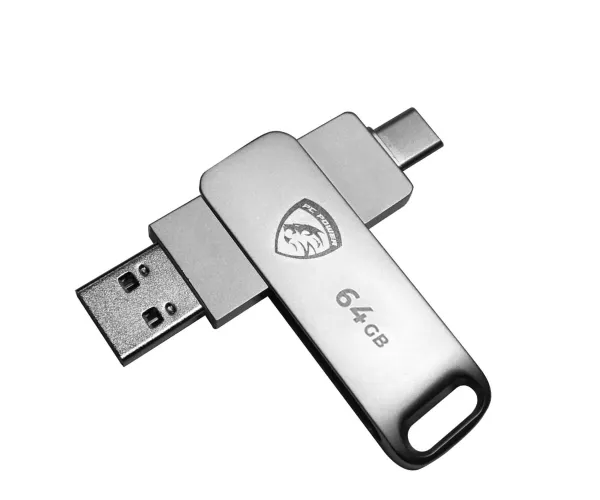PC POWER P64 64GB USB 3.2 Gen1 Type-C DUAL FLASH DRIVE