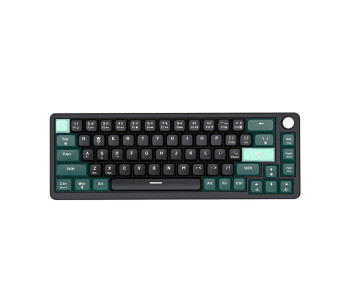 PC Power K68 TRI-MODE Keyboard (Keycap Black, Green, Cyan) 