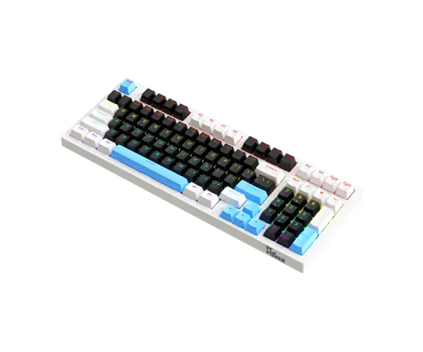 PC POWER K98 Gaming RGB Mechanical Keyboard (Keycap White & Black + Blue)
