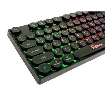 PC POWER K87 Black Retro Punk Suspension Keyboard