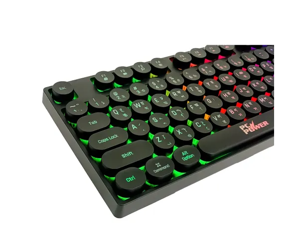 PC POWER K87 Black Retro Punk Suspension Keyboard