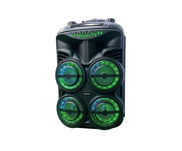 PC POWER TTD-8804 PORTABLE TROLLY SPEAKER (USB/SD, BT, 2 WIRELESS MIC, REMOTE, FM, RGB LIGHT)